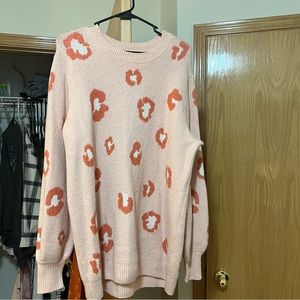 Oversized Cheetah Print Sweater
